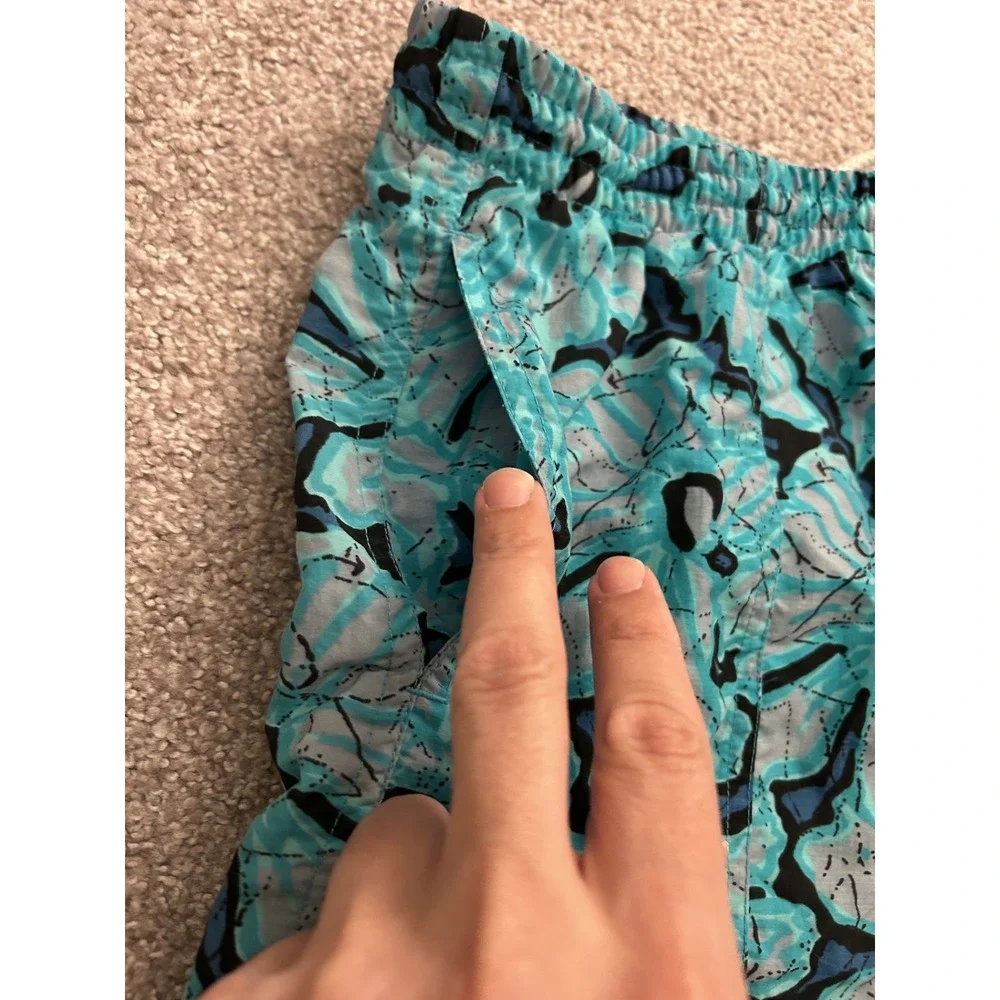 Gitano Swim Trunks‎ Mens Large Teal Blue Excellent Vintage Abstract Mesh Lined